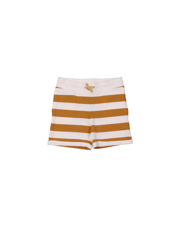 SS19 spring collection from One We Like made of 100% organic cotton. Sweatshirt Striped Shorts with ribbed waist and adjustable string at the waist. Small fold by the legs.